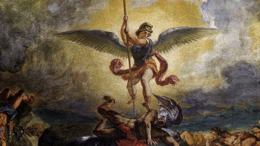 São Miguel expulsa Satanás do Paraíso. Foto: DR